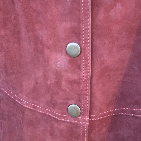 Nasty Gal rust brick colored suede skirt button front - Picture 10 of 10